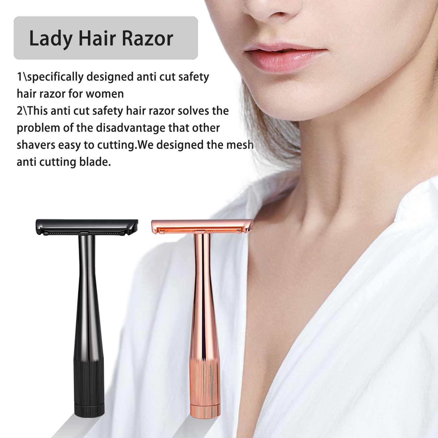 Ladies AC Blade Adjustable Anti-slip Zinc Alloy Stainless Steel Razor