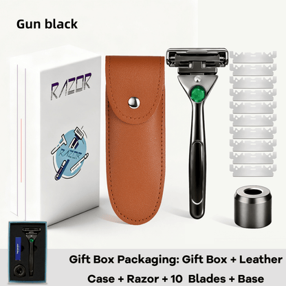 Magnetic 4-Layer Semi-Blade DE Safety Razor | Precision Luxury Shave & Eco-Friendly Design | Complete Gift Set