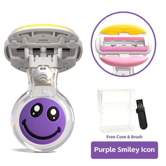 Cute Cartoon Lip Design 3-Layer Silicone Razor for Women – Includes Transparent Storage Box