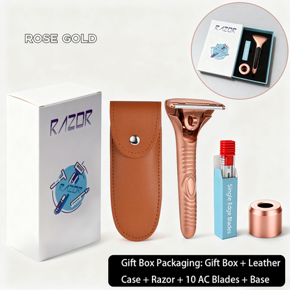 Magnetic Single Blade Razor w/ Roller Guide & Luxury Gift Set | Zero Waste Shave