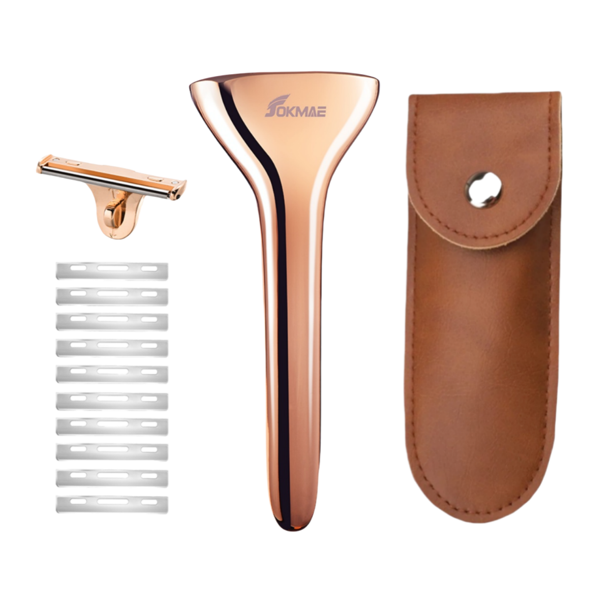 Multicolor Magnetic Roller Shaver Zinc Alloy Stainless Steel Safety Razor+Leather Case Travel Set