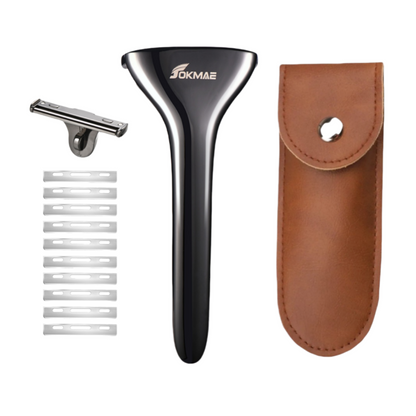 Multicolor Magnetic Roller Shaver Zinc Alloy Stainless Steel Safety Razor+Leather Case Travel Set