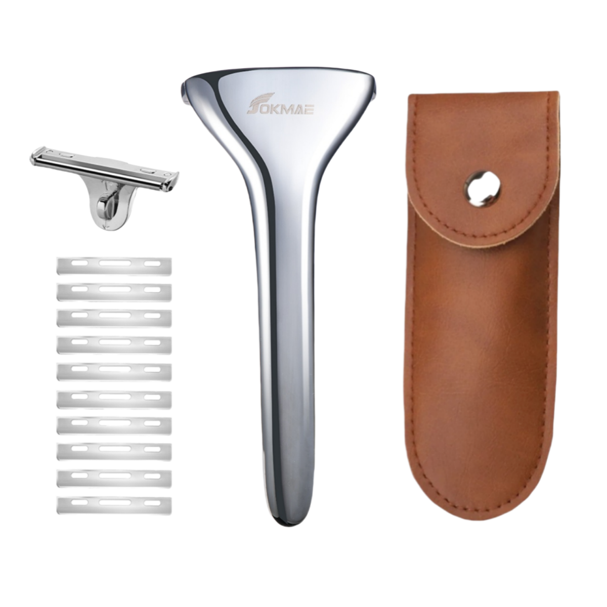 Multicolor Magnetic Roller Shaver Zinc Alloy Stainless Steel Safety Razor+Leather Case Travel Set